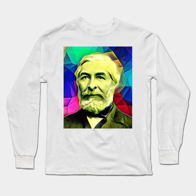 Jean Charles Galissard de Marignac Colourful Portrait | Jean Charles Galissard de Marignac Artwork 13 Long Sleeve T-Shirt by JustLit